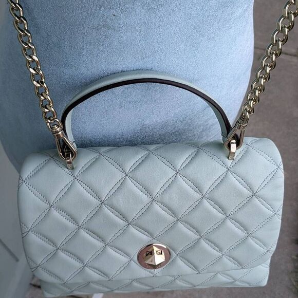 Kate Spade NY Natalia Top Handle Satchel Crossbody Bag in Crystal Blue. - Picture 6 of 10